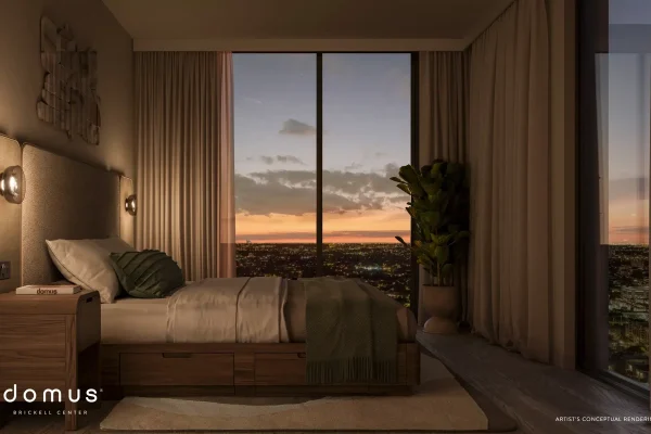 DomusBrickellCenter_Interior_Bedroom Line17 Night