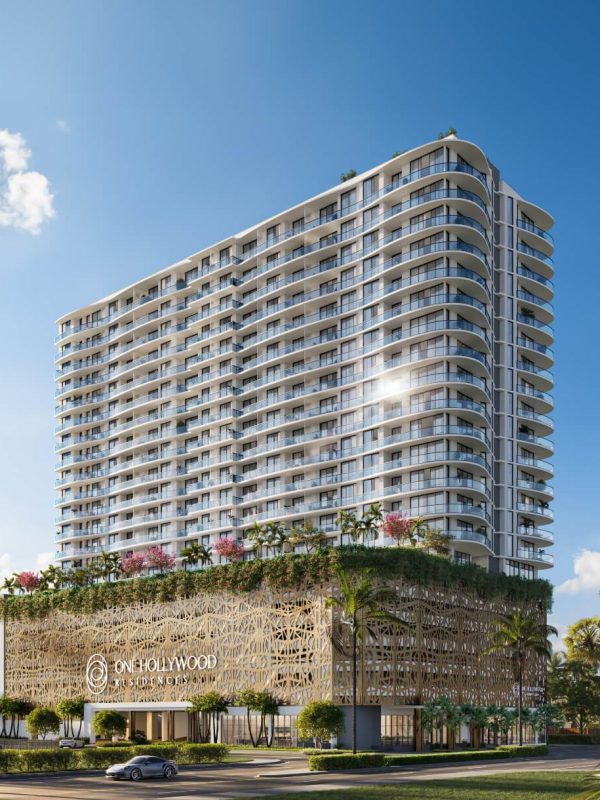 One Hollywood Residences is a 22-story residential venture in Hollywood, Florida. One Hollywood Residences will feature with 248 apartments and 2 retail spaces ranging from 517 to 1,425 square feet. Welcoming its guests with a spacious lobby, reception and concierge services, the building has privileged facilities such as a smart package locker room and valet service. The fitness center includes a yoga studio, sauna, spa and treatment room, while there are separate changing rooms for men and women